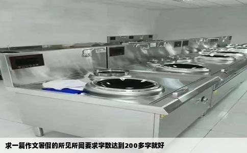 求一篇作文暑假的所见所闻要求字数达到200多字就好