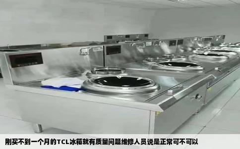 刚买不到一个月的TCL冰箱就有质量问题维修人员说是正常可不可以